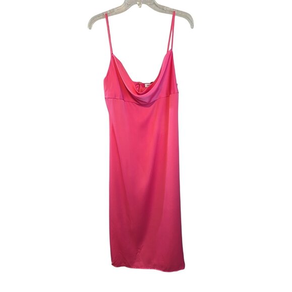 WeWoreWhat cowl neck midi dress Satin Charmeuse strappy pink Size M New - Picture 1 of 13